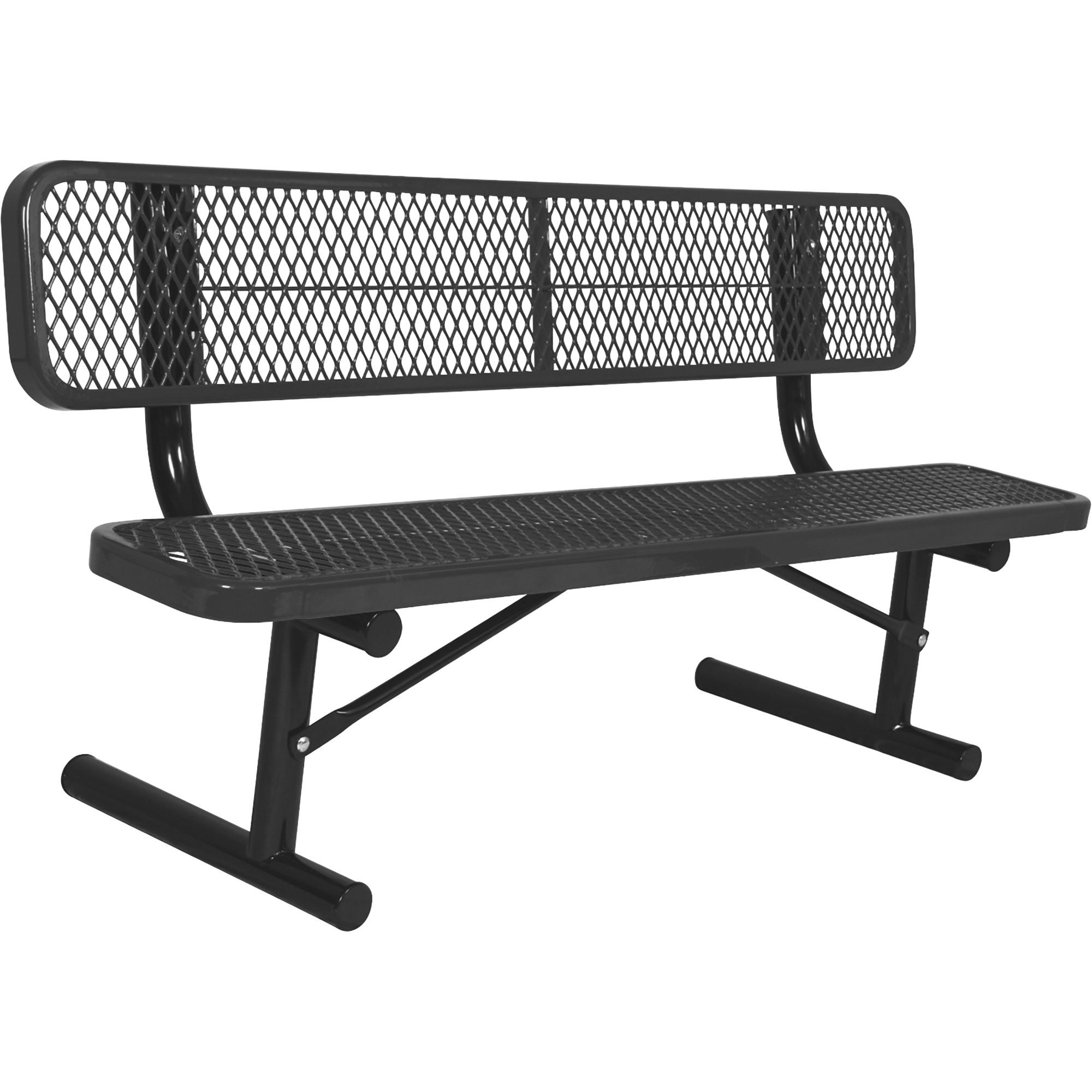 UltraSite Diamond-Pattern Park Bench with Back, 8ft.